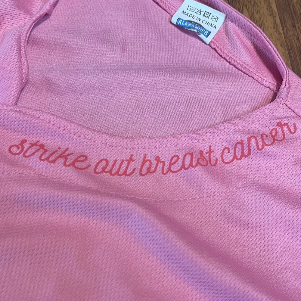 Detroit Tigers Baseball Jersey Large Pink Breast Cancer Awareness Ribbon Mesh L - Picture 6 of 10